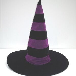Vintage Purple and Black Striped Witch Hat